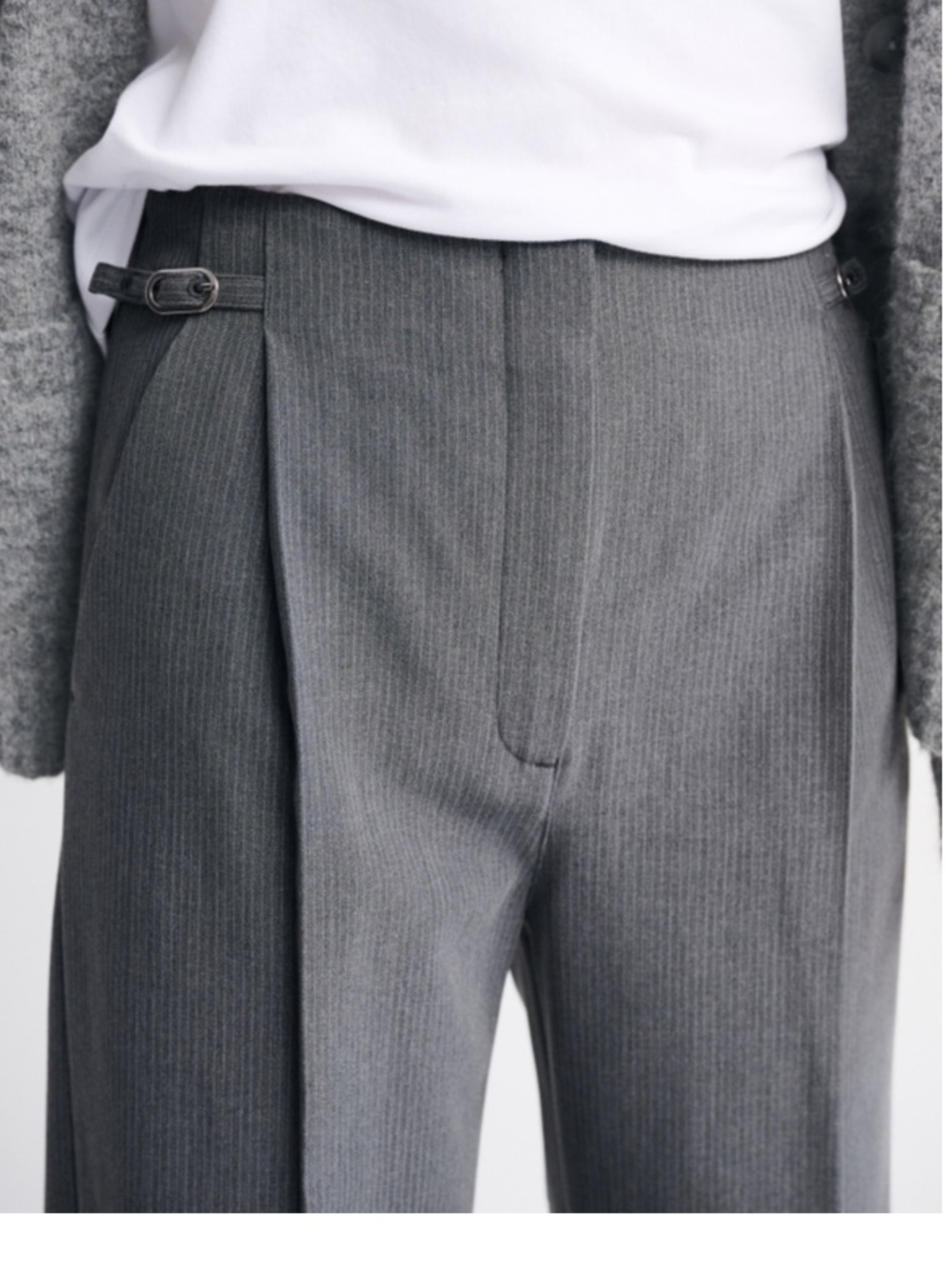 Abercrombie & Fitch Pinstripe Sloane Tailored Hardware Wide Leg Pant Size 26 - Picture 5 of 15